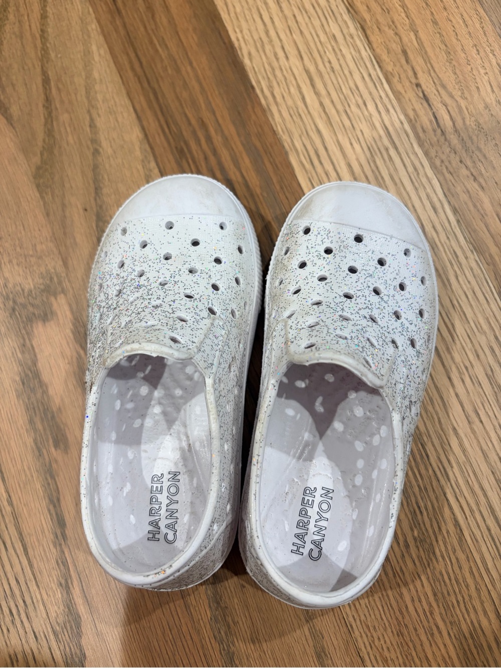 Harper Canyon toddler girl white sparkly shoes